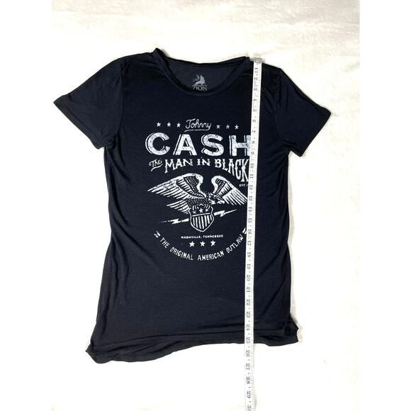 Johnny Cash Man in Black Graphic T-Shirt XS - Picture 4 of 6